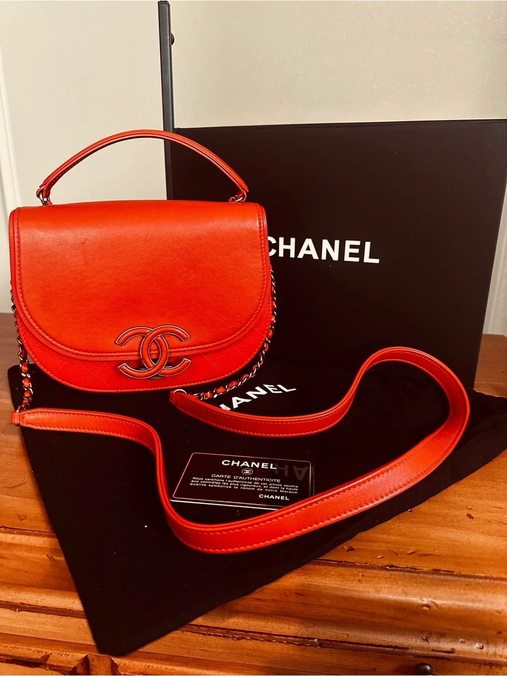 Chanel Coco Curve Flap Small Messenger Bag with Antique Gold hardware